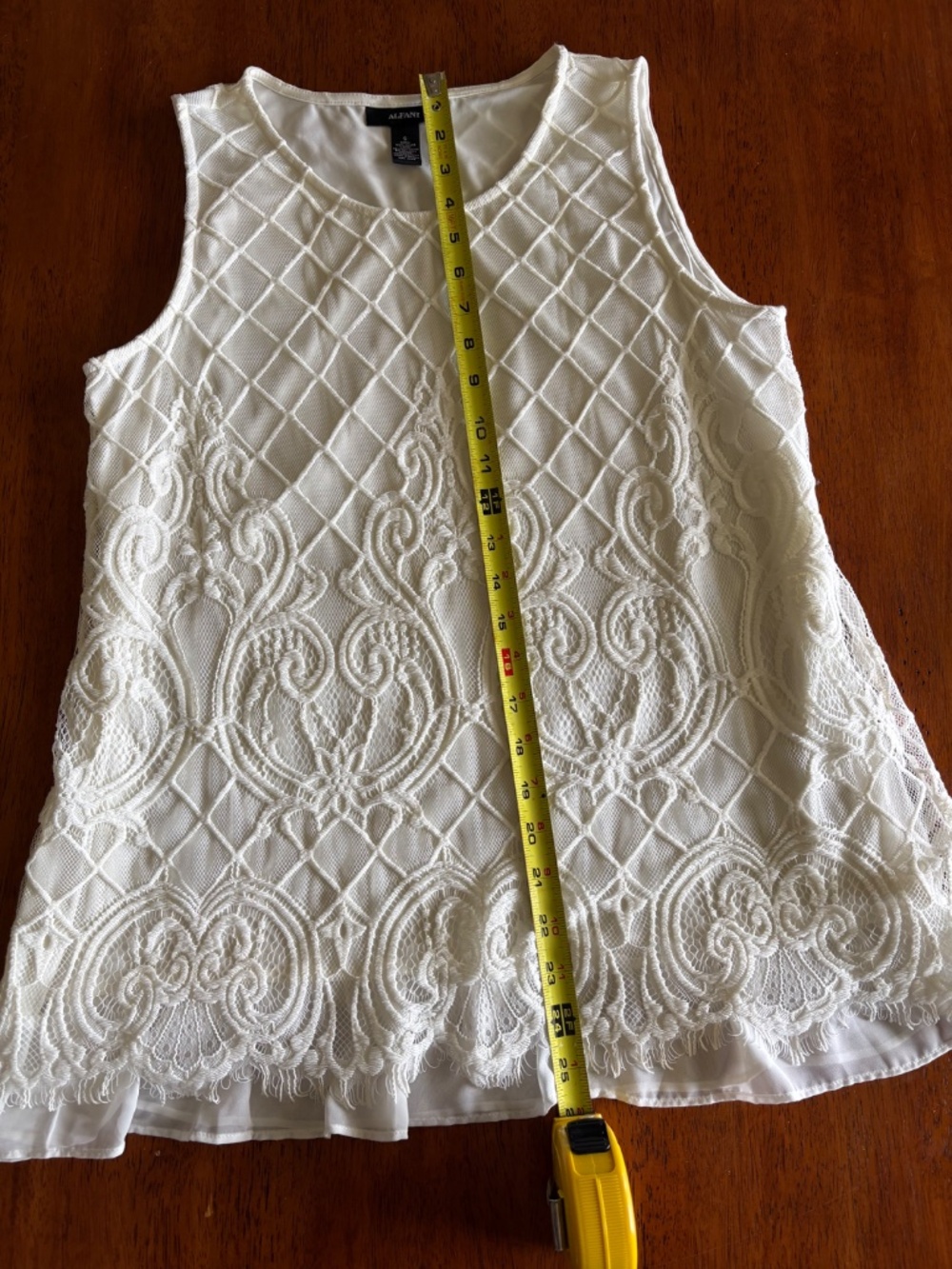 Alfani Size Small Tank with Lace Overlay - Picture 5 of 8